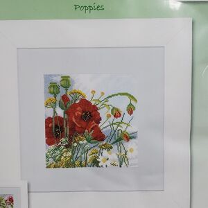 Lanarte Poppies Flowers Garden Red 0146360 Cross Stitch 18.5cmx18.5cm New